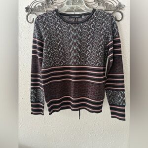 Gabby Isabella Lace Up Back Crewneck Sweater